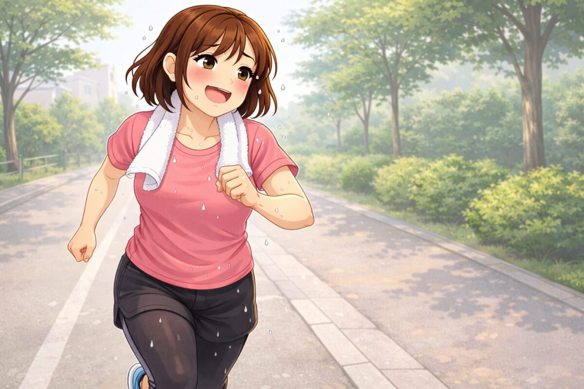 ジョギングをしている女性。