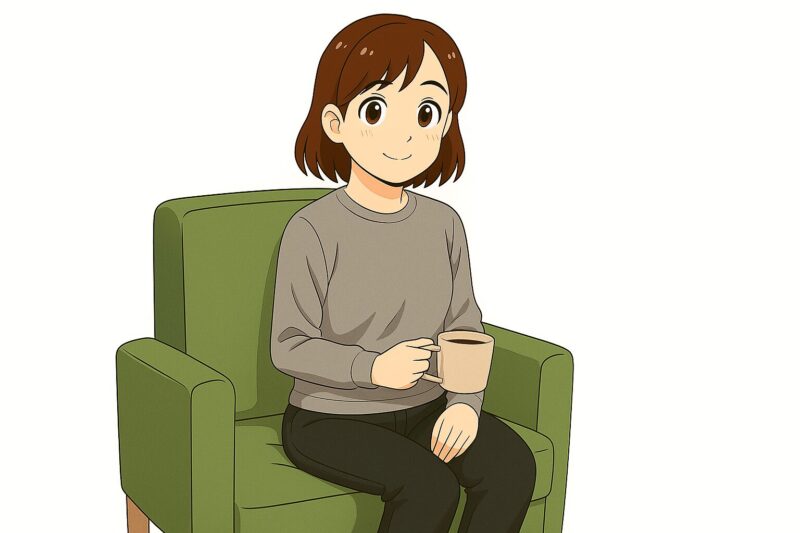 くつろいでいる女の子